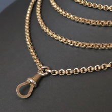 Load image into Gallery viewer, Antique belcher link long guard chain in 9ct gold (60&quot;/152cm)
