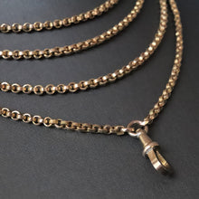 Load image into Gallery viewer, Antique belcher link long guard chain in 9ct gold (60&quot;/152cm)
