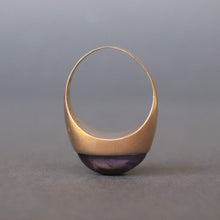 Load image into Gallery viewer, Vintage Scandinavian mid-century amethyst dome ring in 18ct gold
