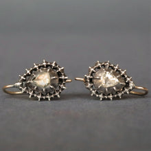 Load image into Gallery viewer, Antique Georgian rose cut diamond earrings in silver &amp; gold
