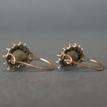 Load image into Gallery viewer, Antique Georgian rose cut diamond earrings in silver &amp; gold
