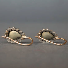 Load image into Gallery viewer, Antique Georgian rose cut diamond earrings in silver &amp; gold
