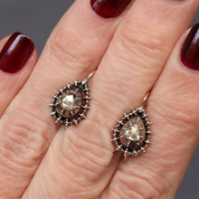 Load image into Gallery viewer, Antique Georgian rose cut diamond earrings in silver &amp; gold
