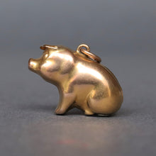 Load image into Gallery viewer, Vintage Georg Jensen 1970s pig charm in 9ct gold
