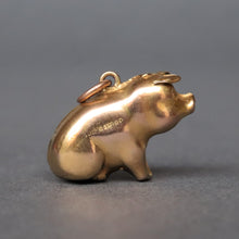 Load image into Gallery viewer, Vintage Georg Jensen 1970s pig charm in 9ct gold
