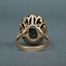 Load image into Gallery viewer, Vintage cocktail ring with sapphire (0.6ct) &amp; diamonds in 12ct gold
