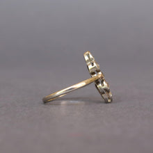 Load image into Gallery viewer, Antique &#39;north south&#39; ring with old cut diamonds (1ct) in silver
