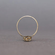 Load image into Gallery viewer, Antique &#39;north south&#39; ring with old cut diamonds (1ct) in silver
