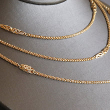 Load image into Gallery viewer, Antique Victorian fancy link guard chain in 9ct gold (56&quot; / 144cm)
