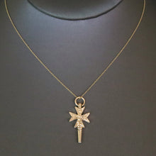 Load image into Gallery viewer, Maltese cross watch key. Gold Maltese cross watch key. Victorian watch key. Maltese cross pendant. Antique watch key. Antique gold watch key. Antique Maltese cross. Figural watch key. Gold Maltese cross. Watch key pendant. Gold cross pendant. Antique cross pendant.
