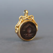 Load image into Gallery viewer, Antique Victorian era spinner fob with intaglio in 18ct gold
