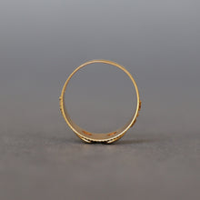 Load image into Gallery viewer, Antique double heart &#39;mizpah&#39; ring with diamonds in 18ct gold
