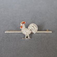 Load image into Gallery viewer, Antique Edwardian brooch with cockerel in platinum &amp; 18ct gold
