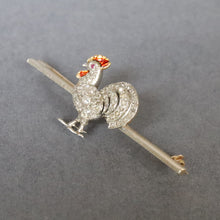 Load image into Gallery viewer, Antique Edwardian brooch with cockerel in platinum &amp; 18ct gold
