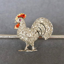 Load image into Gallery viewer, Antique Edwardian brooch with cockerel in platinum &amp; 18ct gold
