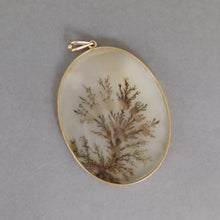 Load image into Gallery viewer, Antique Victorian large dendritic agate pendant in 9ct rose gold
