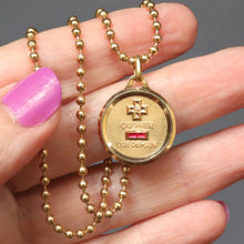 Load image into Gallery viewer, Alphonse Augis love token pendant. A Augis love token pendant. Augis love token oendant. Love token pendant. Medaille d&#39;amour. Augis medaille d&#39;amour. More than yesterday, less than tomorrow. I love you more than yesterday, less than tomorrow. Vintage Alphonse Augis pendant. Vintage Augis pendant. French jewellery. French jewelry.
