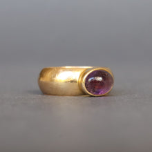 Load image into Gallery viewer, Antique Edwardian era amethyst stacking ring in 18ct gold
