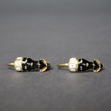 Load image into Gallery viewer, Vintage enamel blackamoor figural drop earrings in 14ct gold
