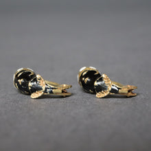 Load image into Gallery viewer, Vintage enamel blackamoor figural drop earrings in 14ct gold
