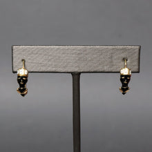 Load image into Gallery viewer, Vintage enamel blackamoor figural drop earrings in 14ct gold
