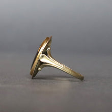 Load image into Gallery viewer, Antique Georgian verre églomisé silhouette ring in 9ct gold
