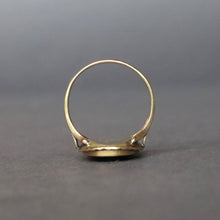 Load image into Gallery viewer, Antique Georgian verre églomisé silhouette ring in 9ct gold
