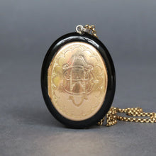 Load image into Gallery viewer, Antique Victorian dove mourning locket with diamonds in 15ct gold
