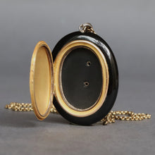 Load image into Gallery viewer, Antique Victorian dove mourning locket with diamonds in 15ct gold
