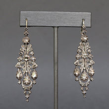 Load image into Gallery viewer, Antique Catalan &#39;herring&#39; drop earrings with diamonds &amp; silver
