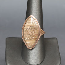 Load image into Gallery viewer, Antique Georgian era &#39;TP&#39; monogram navette ring in 9ct gold
