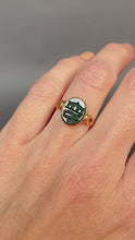 Load and play video in Gallery viewer, Antique Victorian intaglio signet ring with bloodstone in 14ct gold
