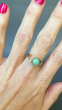 Load and play video in Gallery viewer, Vintage mid-century cabochon turquoise ring in 14ct gold
