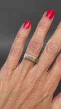 Load and play video in Gallery viewer, Vintage mid-century modern ring with diamonds in 14ct white gold
