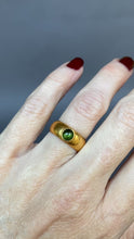 Load and play video in Gallery viewer, Antique Edwardian era cabochon tourmaline ring in 23ct gold
