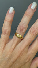 Load and play video in Gallery viewer, Antique Edwardian diamond gypsy ring with star setting in 18ct gold
