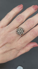 Load and play video in Gallery viewer, Antique diamond (0.9ct) starburst ring in silver &amp; 9ct gold
