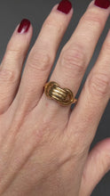 Load and play video in Gallery viewer, Vintage Retro era horse bit ring in 18ct gold
