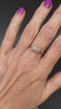 Load and play video in Gallery viewer, Vintage double daisy ring with diamonds in platinum &amp; 18ct gold
