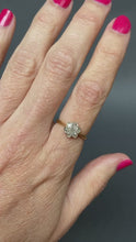 Load and play video in Gallery viewer, Vintage daisy cluster ring with diamonds (0.2ct) in 18ct gold
