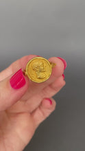 Load and play video in Gallery viewer, Ring depicting ancient Greek coin, Agathocles &amp; Zeus in 18ct gold
