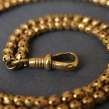 Load image into Gallery viewer, Antique Victorian pinchbeck guard chain with star links (52&quot;/132cm)
