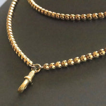 Load image into Gallery viewer, Antique Victorian pinchbeck guard chain with star links (52&quot;/132cm)
