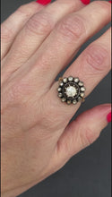 Load and play video in Gallery viewer, Vintage Georgian-style rose cut diamond rosette ring in 14ct gold
