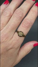 Load and play video in Gallery viewer, Antique Victorian era pearl &amp; black enamel mourning ring in 15ct gold
