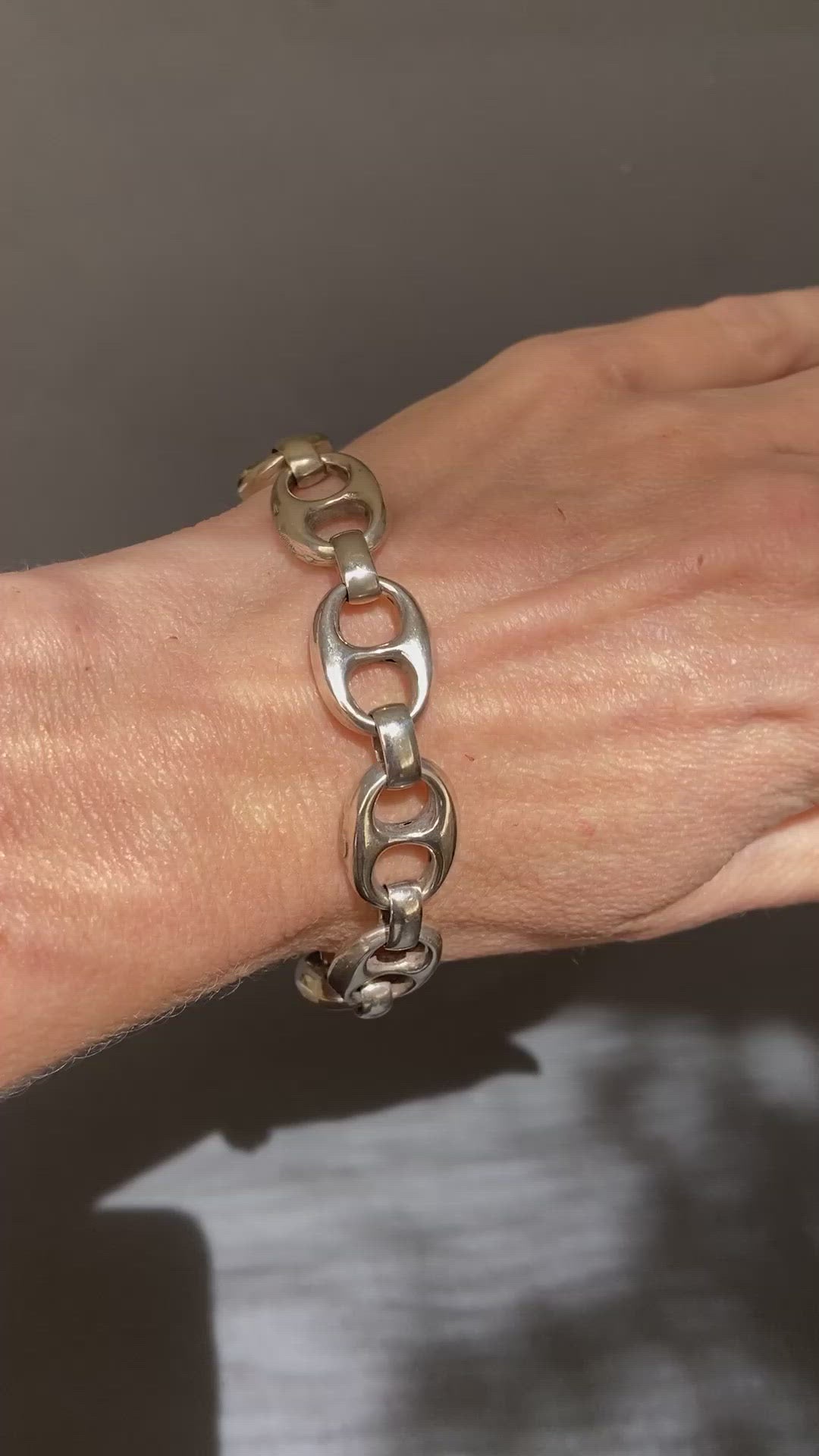 Vintage Italian mariner link bracelet in silver – Onyx and Elm