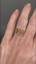 Load and play video in Gallery viewer, Vintage letter &#39;B&#39; ring with diamonds in 14ct gold
