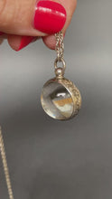 Load and play video in Gallery viewer, Vintage &#39;Pool of Light&#39; locket with twist chain in sterling silver
