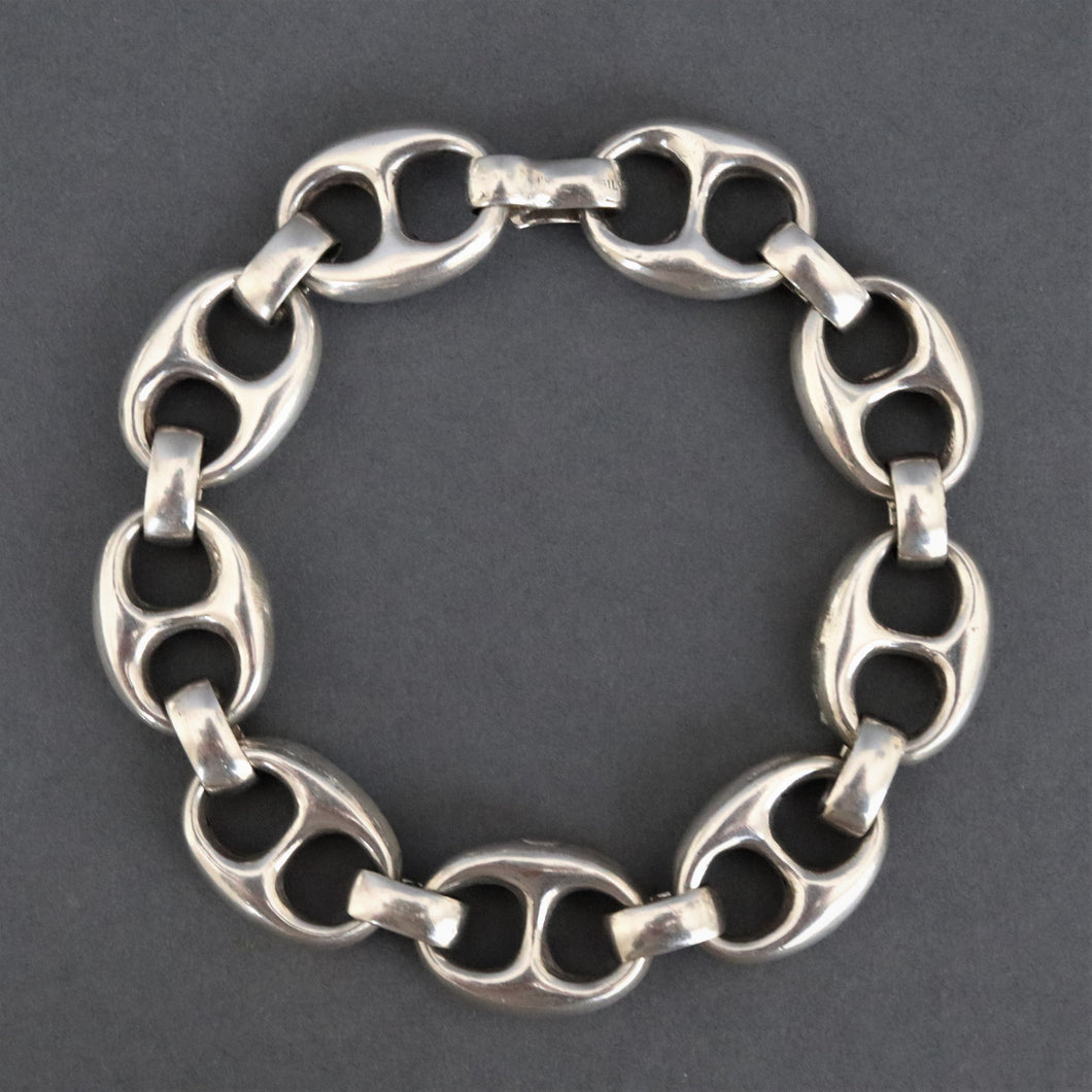 Vintage Italian mariner link bracelet in silver