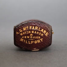 Load image into Gallery viewer, Antique Victorian lozenge-shaped ring box in brown leather
